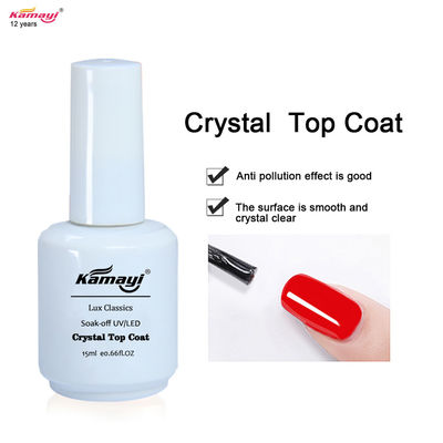 Wear Resistance ODM 12ml UV Crystal Top Coat Nail Polish